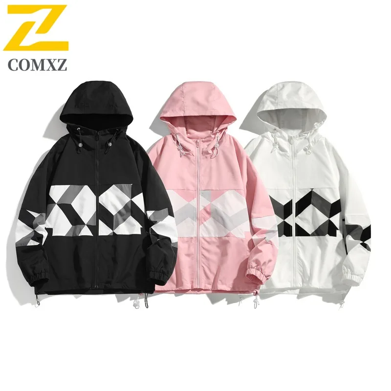 

COMXZ Осенняя куртка с капюшоном Прочная водонепроницаемая ветрозащитная куртка для пешего туризма, путешествий, кемпинга, верховойдителя, штурмовая куртка, мужская одежда