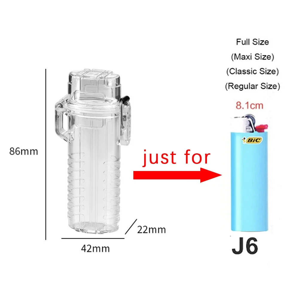 1pc Waterproof  Lighter Case for BIC Classic  Regular Lighter J6 EDC Cigarette Case Lighter Holder Sleeve