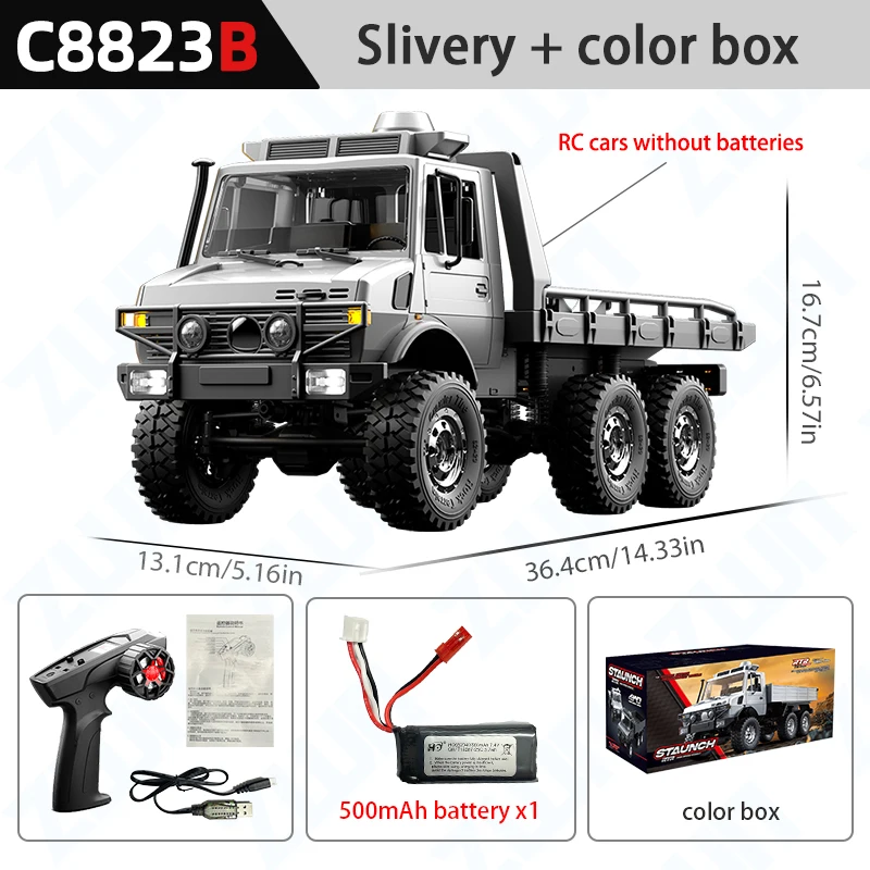 C8823 1/18 Off-road RC Auto 2.4G Afstandsbediening Zeswielig Voertuig Klimmen Transport Redding Crawler Model speelgoed voor Kinderen