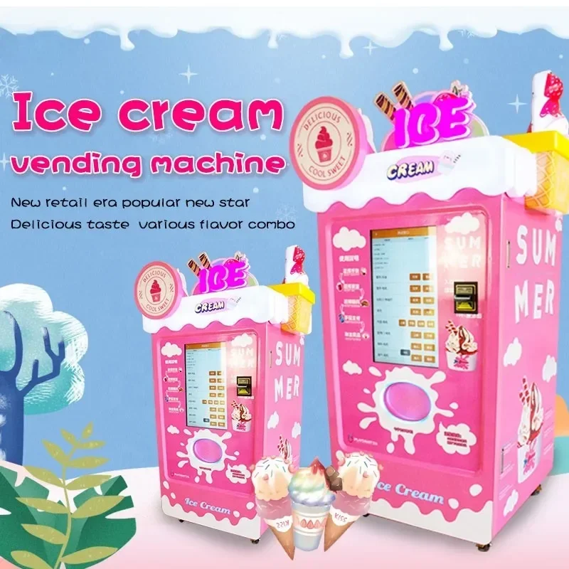 Soft Ice Cream Maker Vending Machine Ice Cream Freezer Vending Machine with Refrigerator