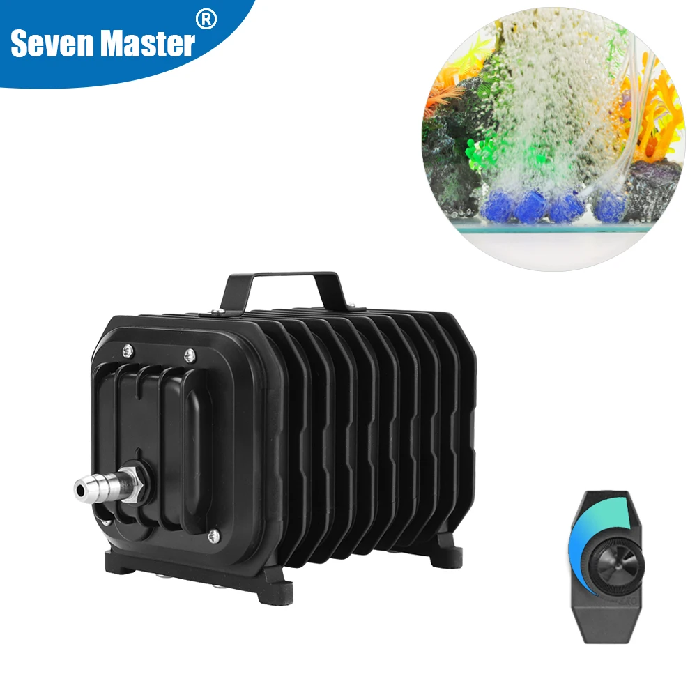 7W Stepless Air Pump for Aquarium Fish Pond Oxygen Pump Compressor for pond External AC E-magnetic Air Aerator Pump Fish Tank