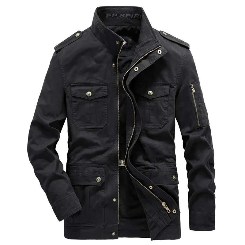 New Military Jacket Men Spring Autumn Pure Cotton Outdoor Multi-pocket varsity Jackets Casual Business Coat Male Chaqueta Hombre