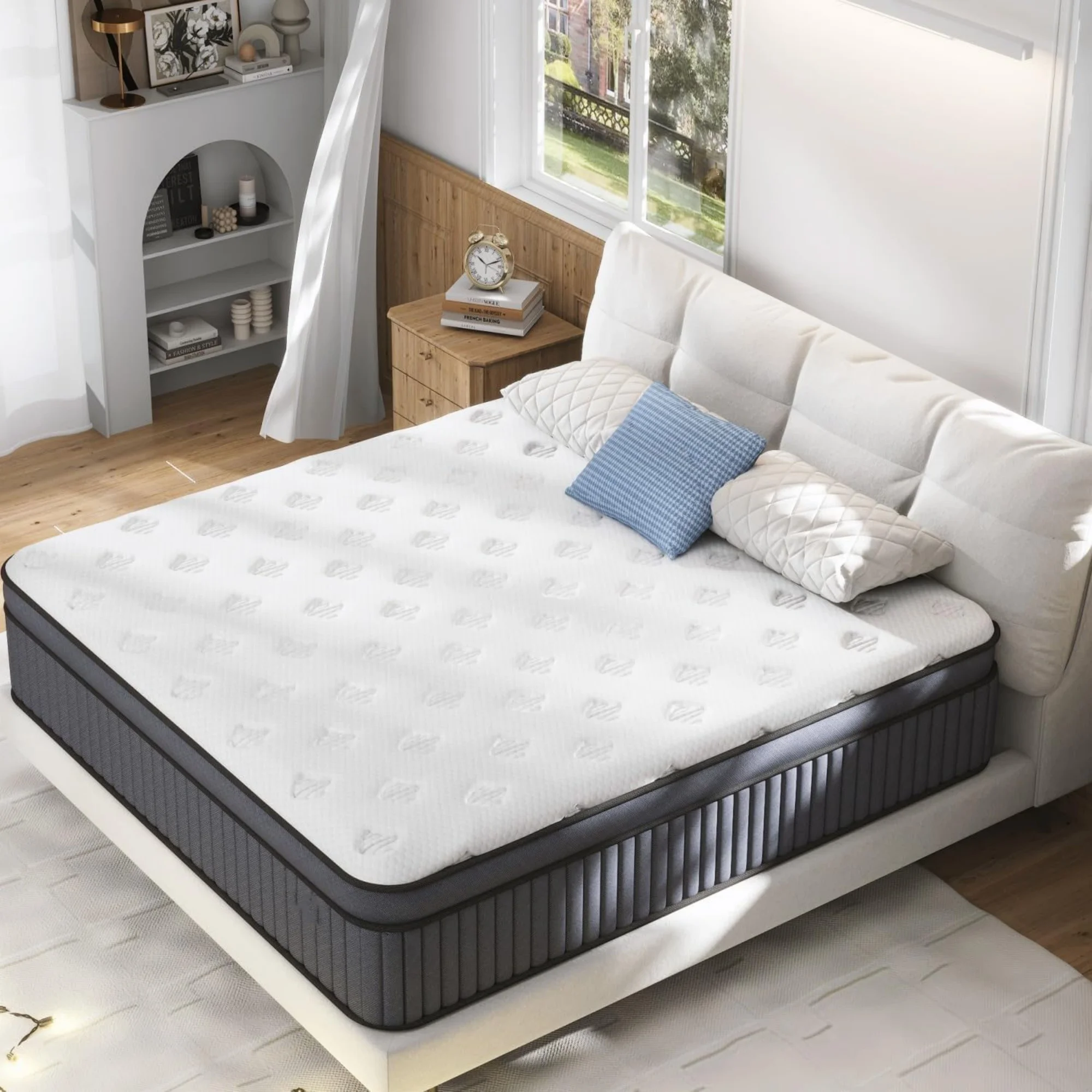12 Inch Medium Plush Twin Size Mattress [Upgraded] Twin Hybrid Mattresses in A Box with Gel Memory Foam & Pocket Springs, Strong Edge Support,Pressure Relief,CertiPUR-US,365-Night Trial