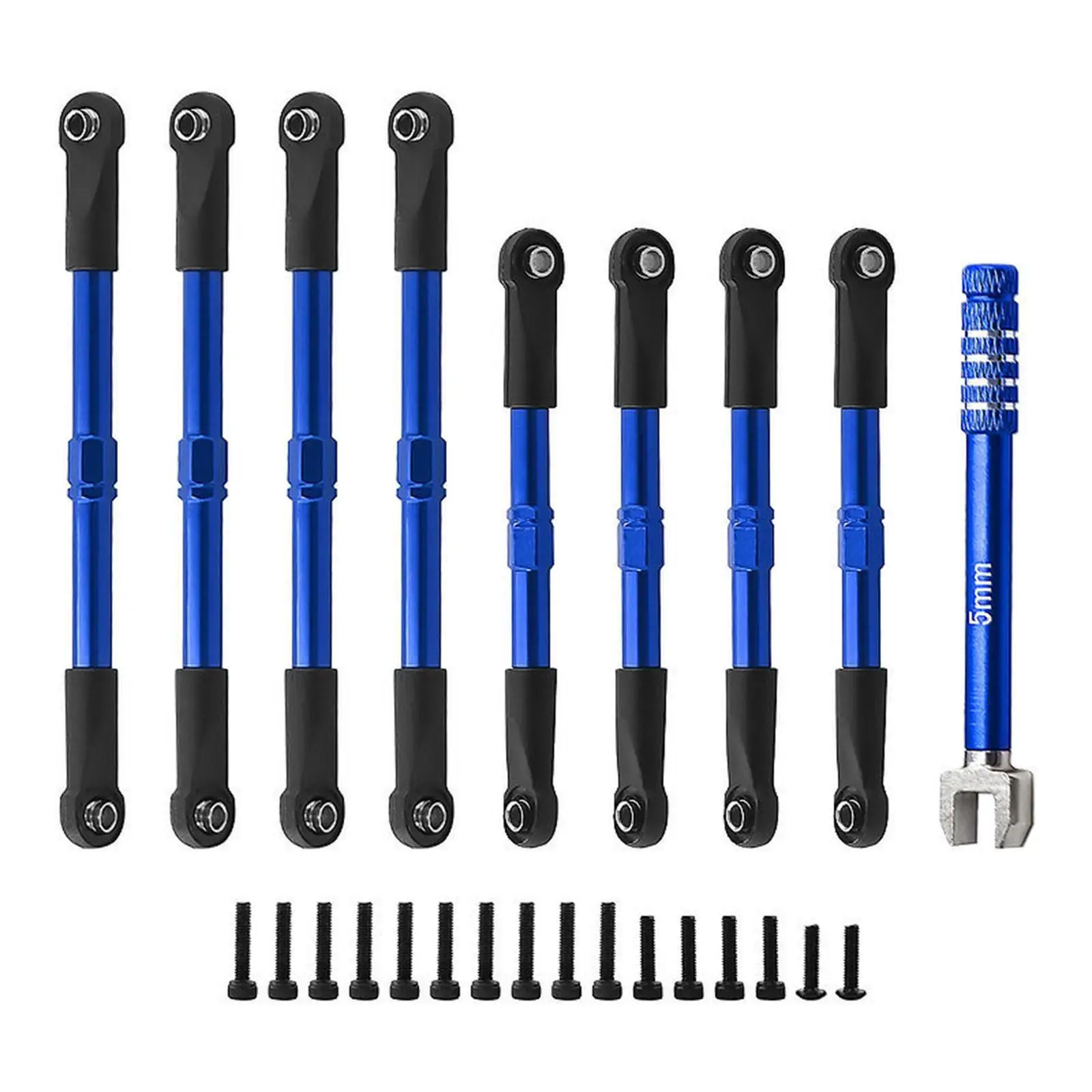 Aluminum RC Car Toe Links Metal Push Rods Premium Spare Parts Easy Install for E-revo 71054-1 71076-8 71054-8 72054-5