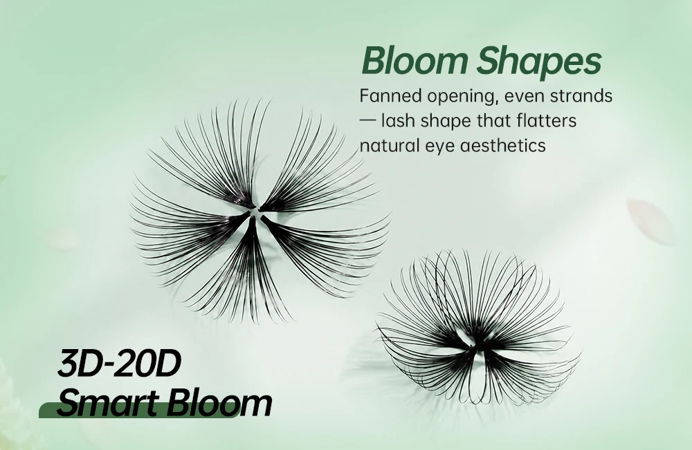 Yelix Smart Bloom Neue Aktualisierung Easy Fan Volume Wimpernverlängerungen Verschiedene Stile Faux Mink B C D Curl 0,05/0,07mm Gemischte Längen Wimpern – Detail 5