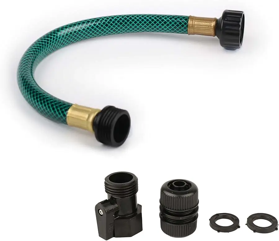 

Garden Hose Short Extension for Watering – Leakproof and No Kink – 1/2 Inch PVC Hose 1FT with Female and Male Fittings for Outdo