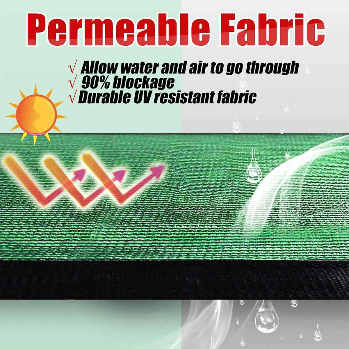 15M Wind Sunshade Net Shelter Privacy Screen Sewing Buckle Outdoor Awning Balcony Garden Fence Cover