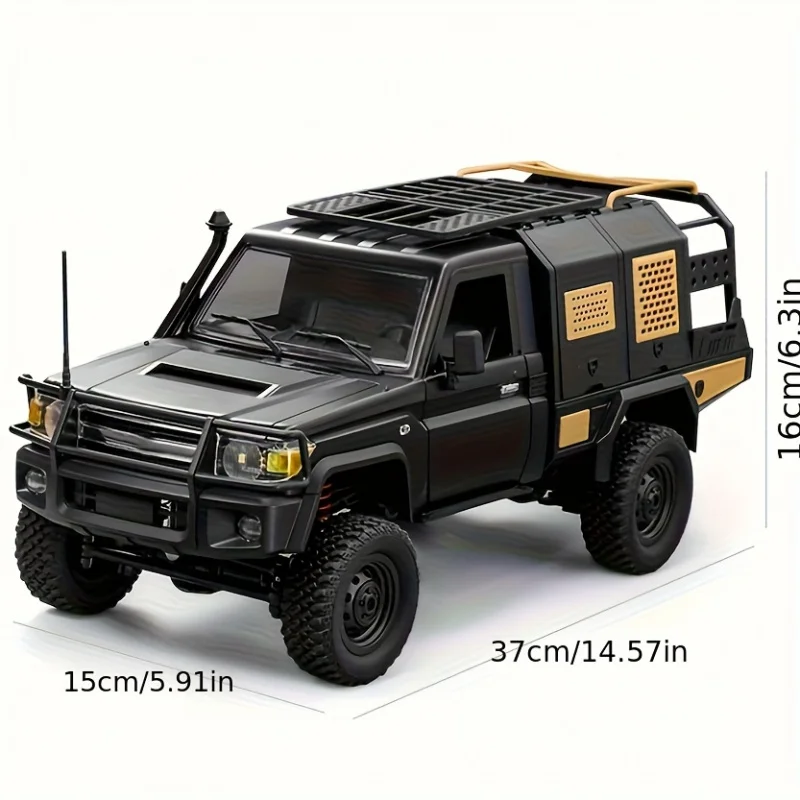 2.4G Full-Size Pickup Truck Short Truck 4WD Climbing Remote Control Toy Car, MN Model MN82S 1:12 Black