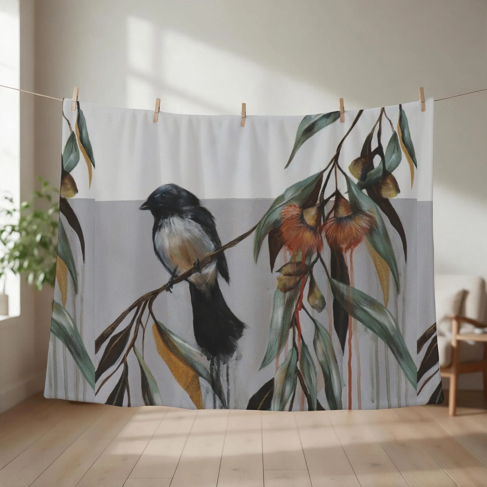 WILLY WAGTAIL Throw Blanket Flannel Fabric Decorative Sofas Luxury Thicken Hair Blankets