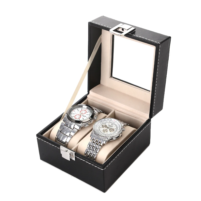 2/6/10/12Slots PU Watch Organizer Boxes Watch Case with Large Glass Watch Pillows, Watch Box Organizer, Gift for Loved Ones