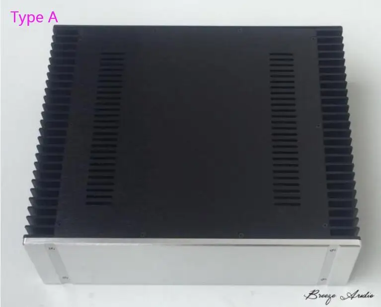 

4313 Full aluminum DIY chassis power amplifier chassis class A enclosure PSU box side heatsink 430*130*361mm