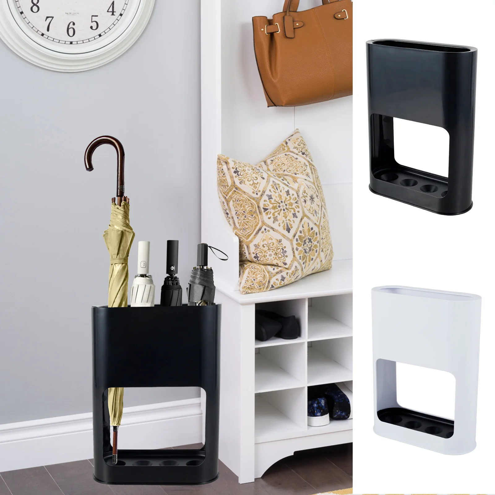 

Umbrella Stand Rack Fits 4 Umbrellas Holder with Heavy Duty Metal Iron Panel Umbrella Stands with Non-Slip Soft Cushion