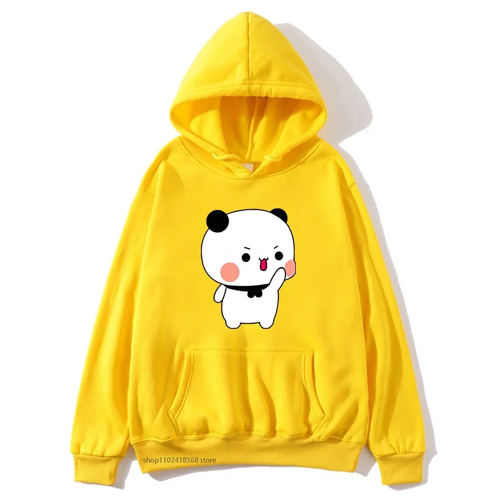 Couple Hoodies Bubu with Dudu Swearshirts Cartoon Cute Panda and Brownie Bear Clothes Men Women Pullover Kawaii Y2k Top Winter