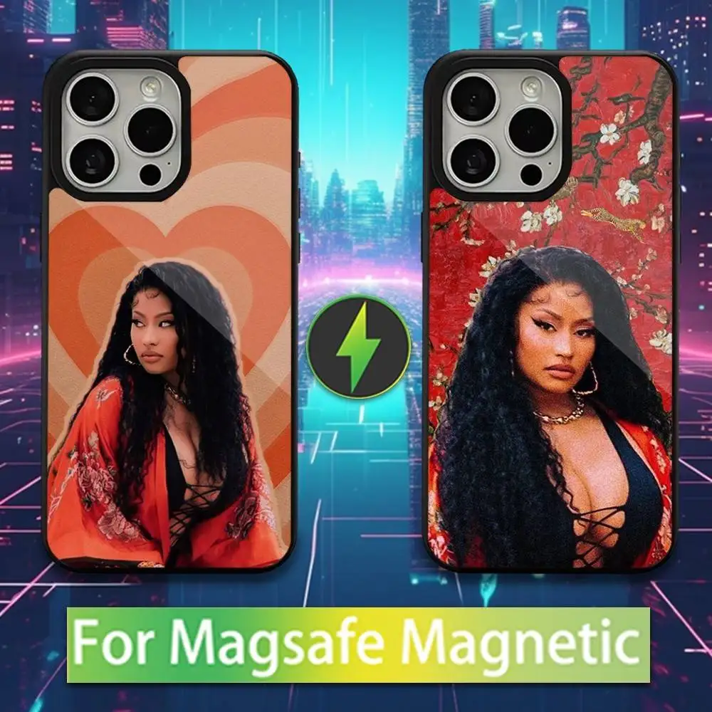 

N-Nicki M-Minaj Singer For iPhone 15,Mini,13,12,Pro,16,17,Max,11,14,Plus,For Magsafe,Magnetic Wireless Charging Case