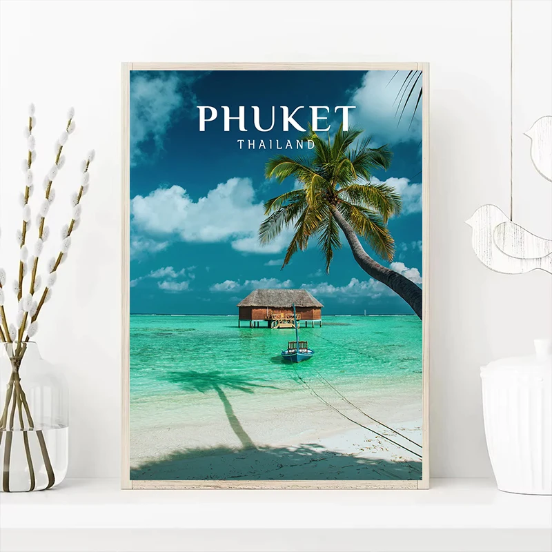 المدن السياحية العالمية الشهيرة المشارك يطبع لندن باريس بالي مدينة السفر الرسم على لوحات القماش الجدارية صورة ديكور غرفة المعيشة المنزلي