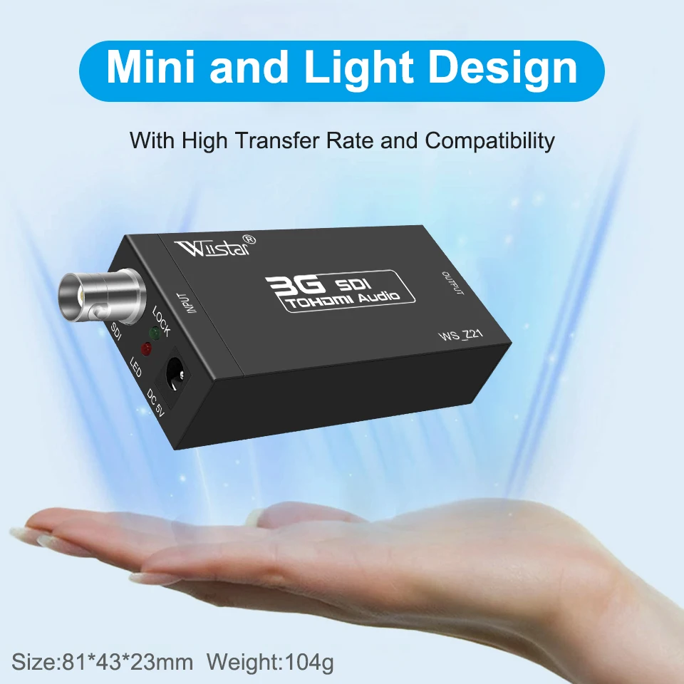 Wiistar New Arrival SDI to HDMI Audio Video Converter BNC to HDMI Adapter HD 3G for Monitor HDTV