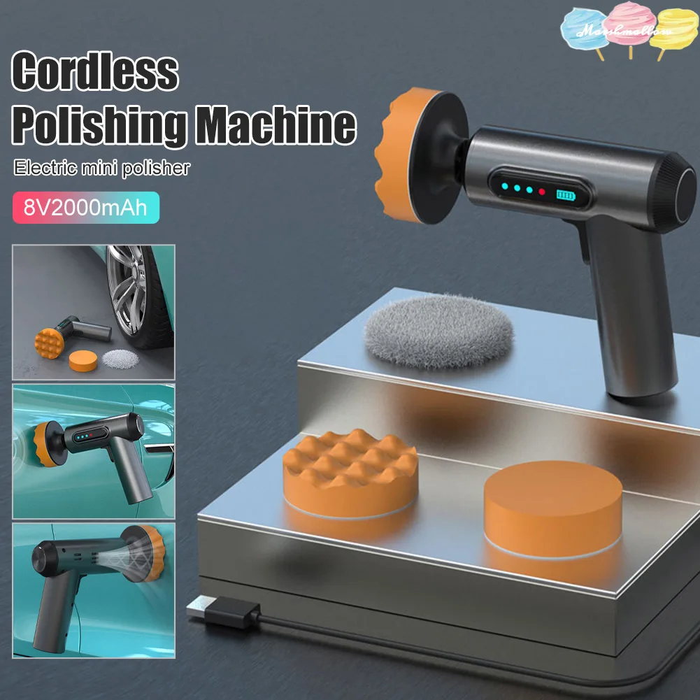 Cordless Car Polisher USB Rechargeable Wireless Electric Polishing Machine Auto Waxing Glass Scratches Repair Polishing Tools