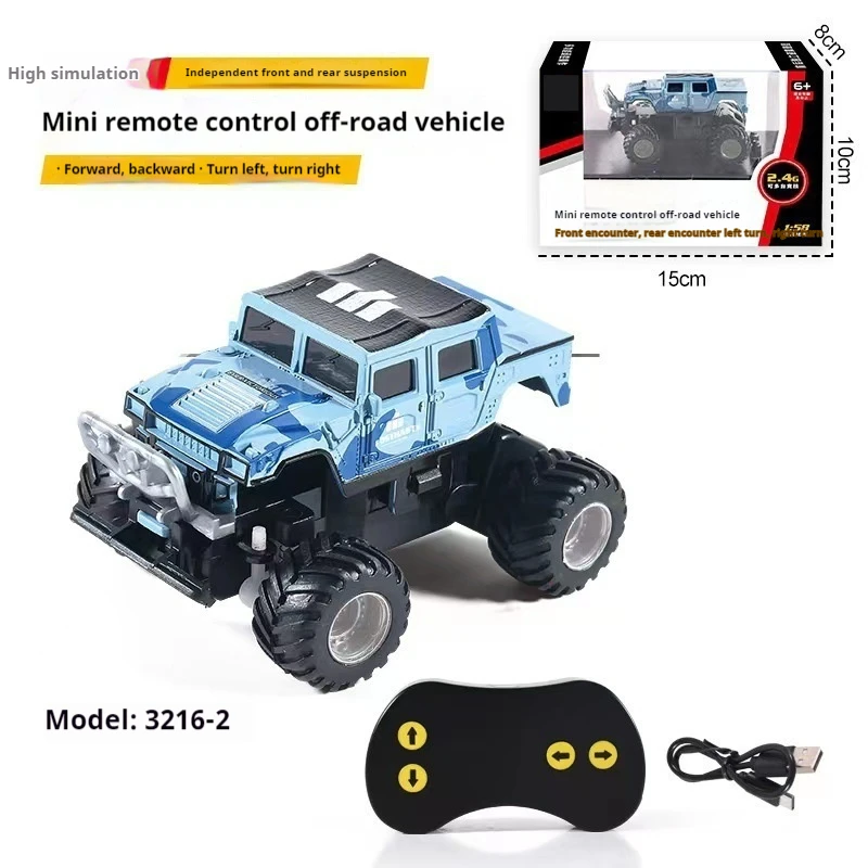 New 1:58 Remote Control Mini Off-Road Vehicle Four-Wheel Drive Climbing Rc Car Charging Boy Children Racing Toy Holiday Gift