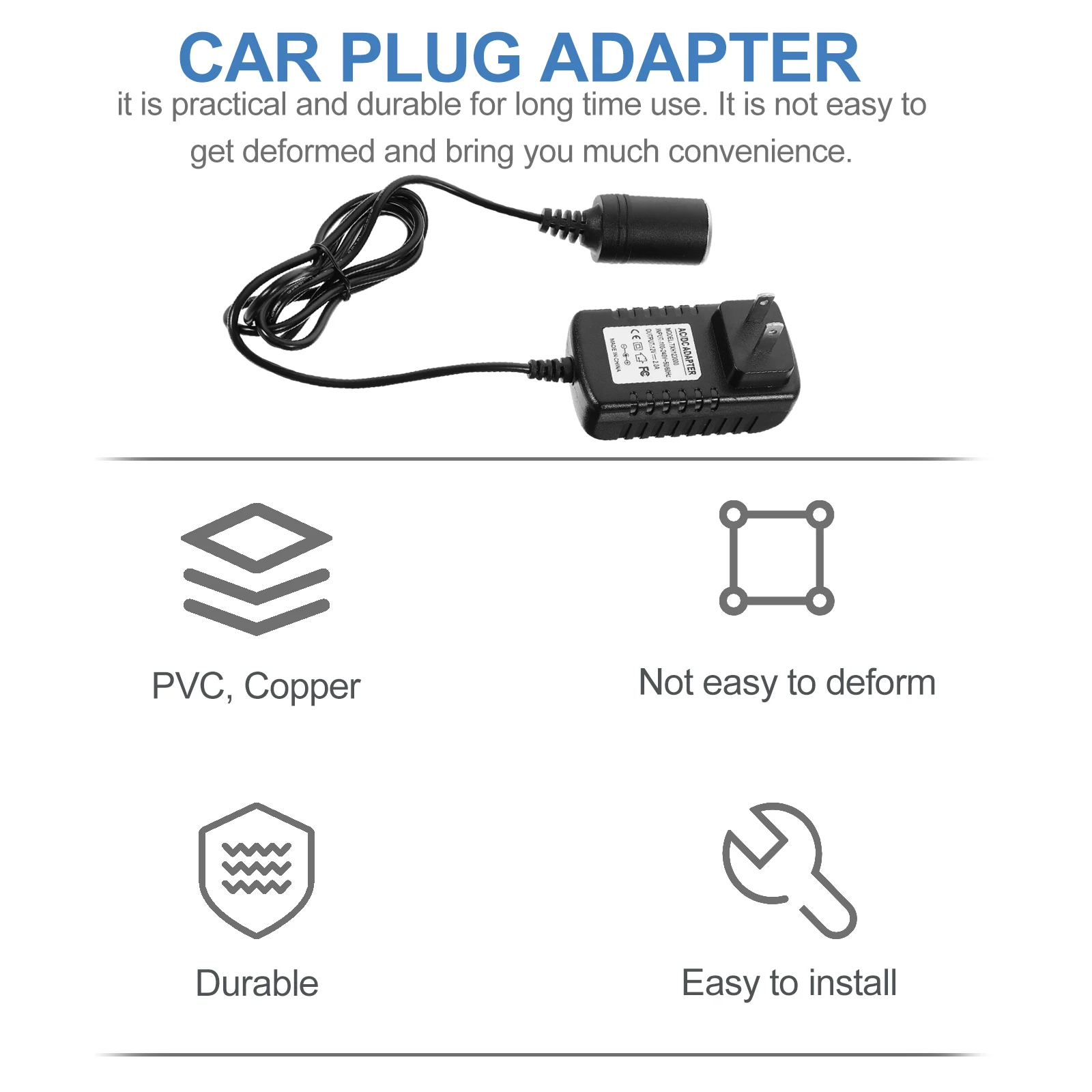 

Car Power Converter 100-240V To 12V Socket Voltage Converter Overload Protection Auto Refrigerator Vacuum Humidifier Purifier