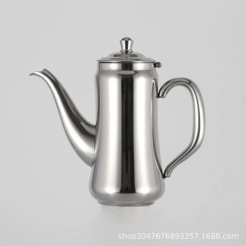 Stainless Steel Teapot Large Capacity Heat Resistant Coffee Pot Long Spout Design For Afternoon Tea Household Kitchenware