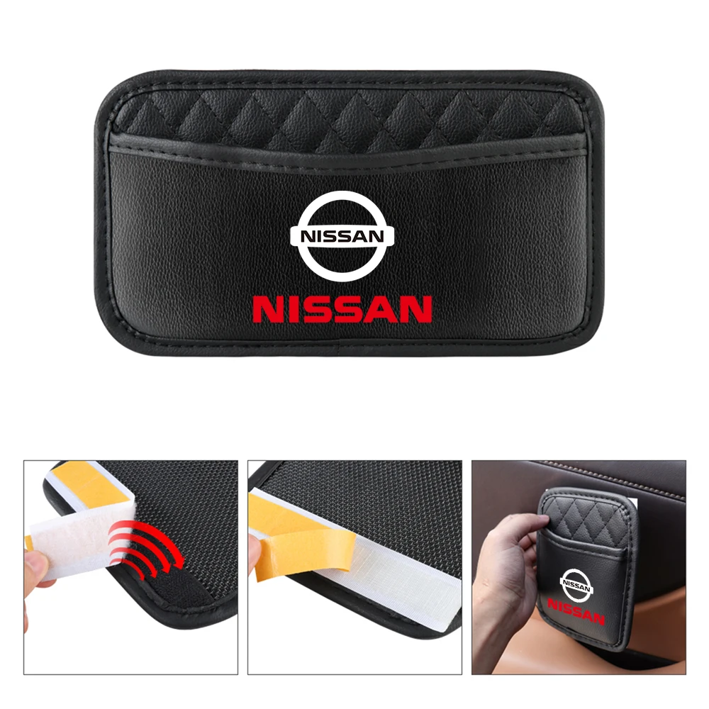 Leather Car Seat Organizer Bag Seat Back Storage Bag Auto Interior Accessories For Nissan X-trail Qashqai Note Juke Sentra Nismo