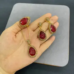 Source manufacturer new K9 crystal ice flower three-piece set European and American personalized fashion and high-end medieval