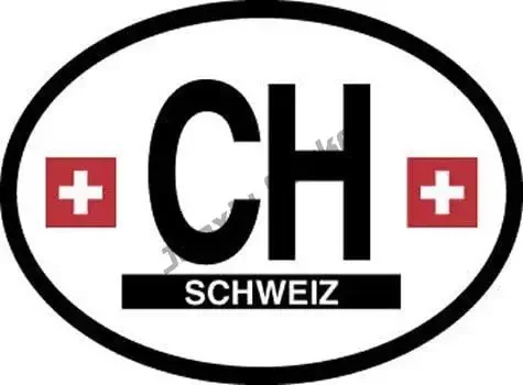 Switzerland Wave Flag Sticker Decal CH with Flag Sticker Country Code Vinyl Reflective Decal Truck Oval Decor Car Accessories