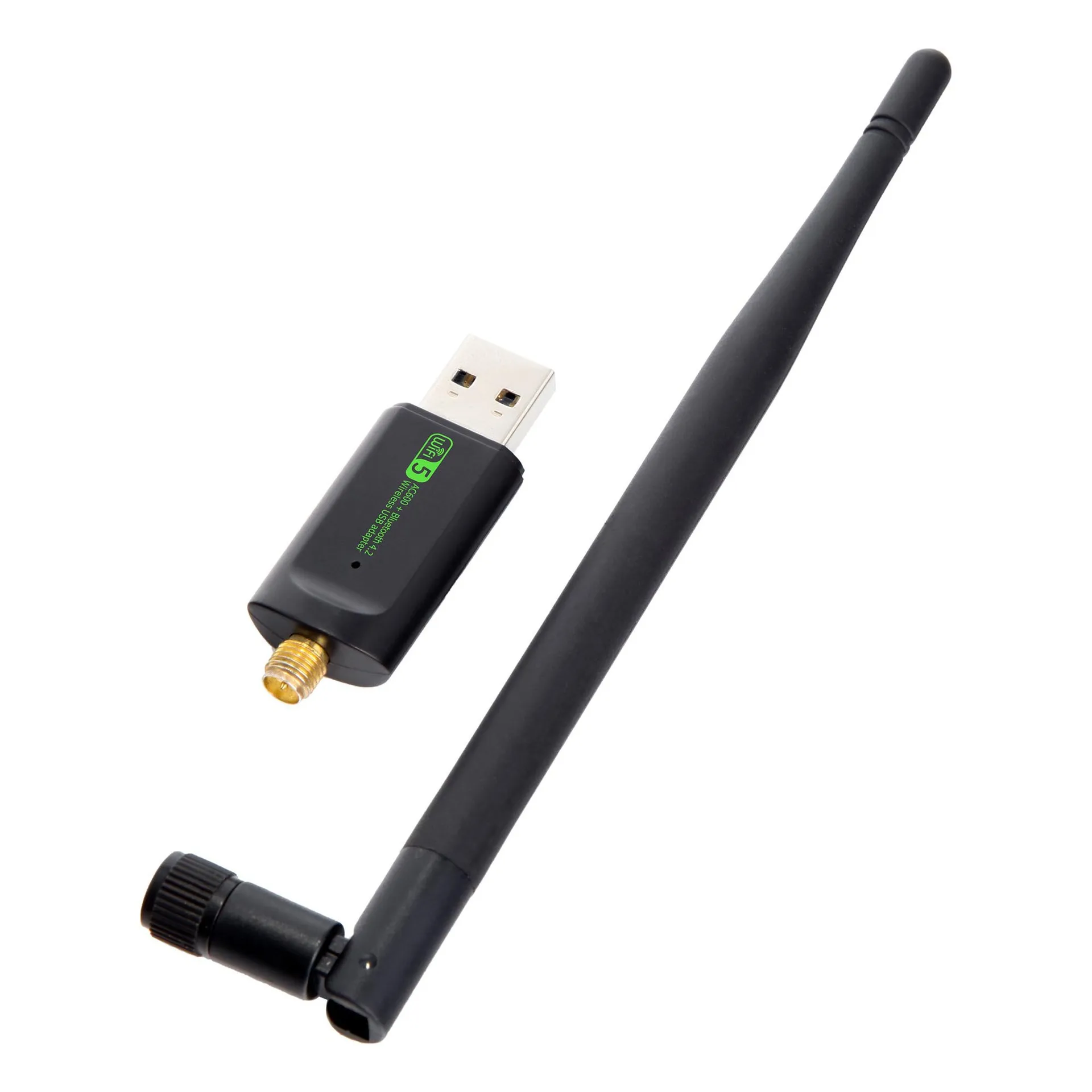 Dwuzakresowy 600M USB WiFi Bluetooth bezprzewodowy Adapter AC 2.4/5Ghz bezprzewodowy zewnętrzny odbiornik Mini klucz Wlan do komputera PC/laptopa/komputera stacjonarnego