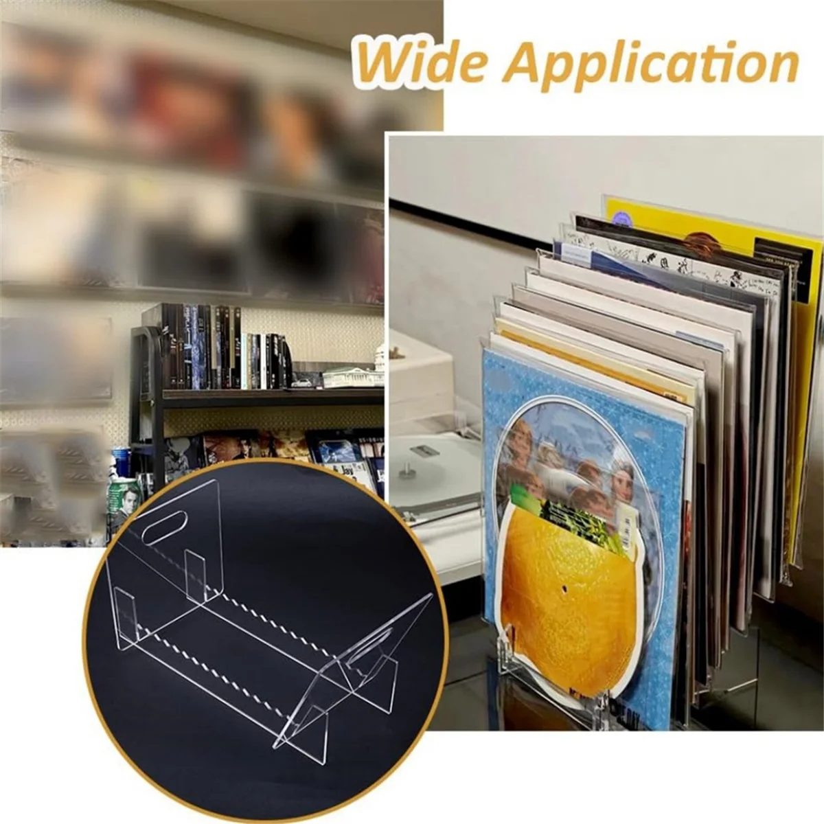 Vinyl Record Storage Holder for 12 Inch 10 Inch LP Album, Acrylic Record Display Stand