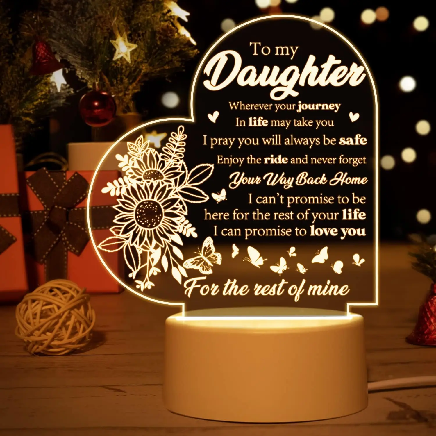 Daughter Gift,Unique Birthday Gift For Daughter From Mothers Night Light,  For Birthday Graduation Christmas Gift