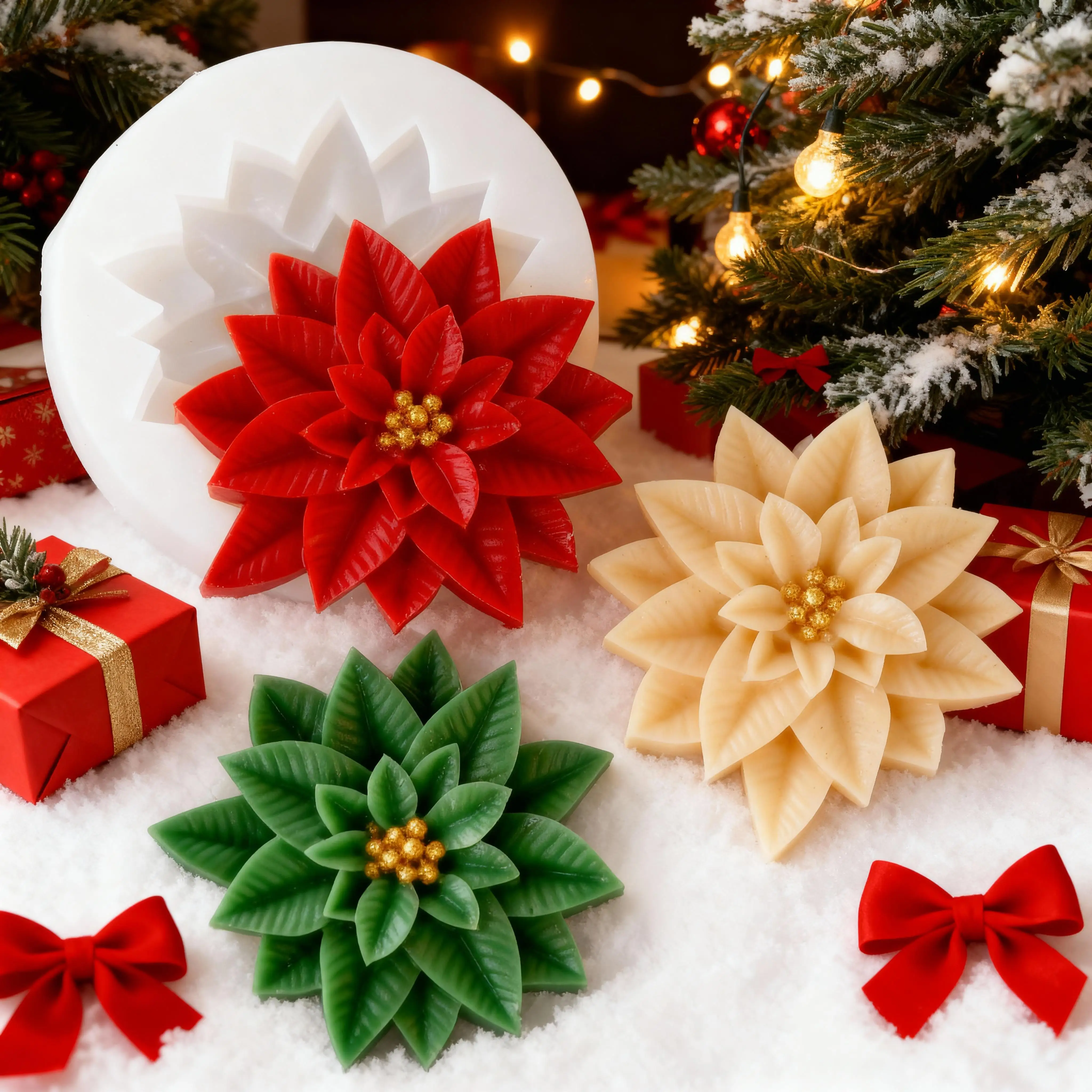DIY Weihnachten Holly Leaf Berry Silikonform Duftkerze Harz Gips Weihnachtsdekoration Holly Leaf aus Silikonform Form