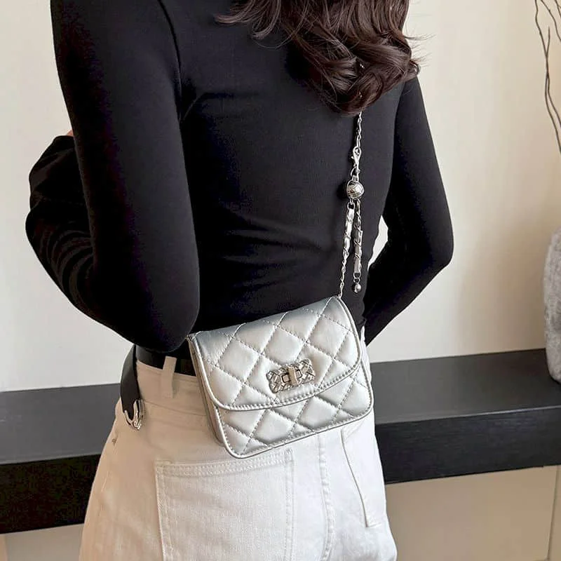 

Crossbody Bags for Women Korean Style Mini Bags Versatile Handbags Aesthetic Ladies Fashionable PU Chain Design Square Bags
