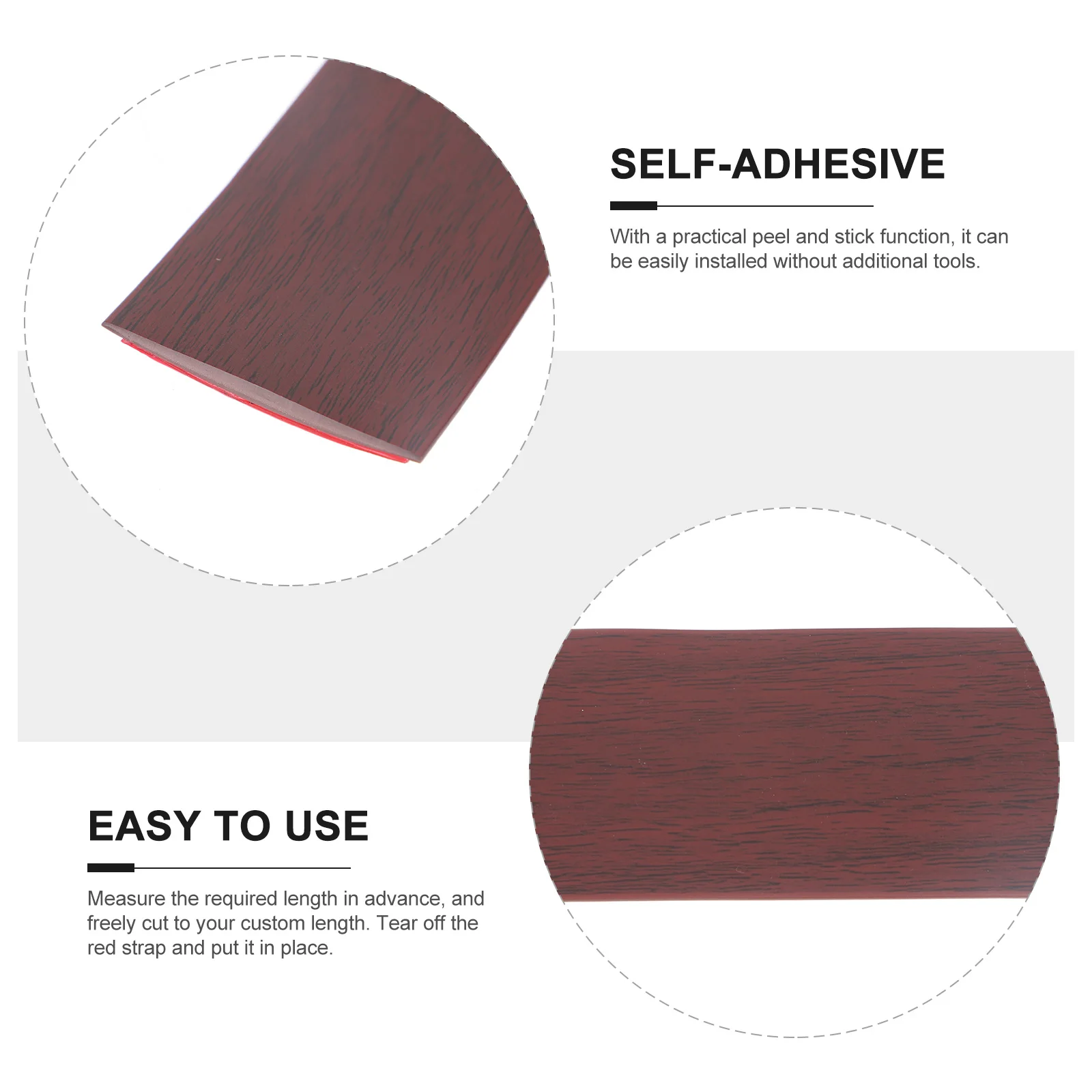 

1m PVC Flooring Transition Strip Self adhesive Wood Floor Cover Gaps Tile Carpet Repair Vinyl Hardwood Trim Edging