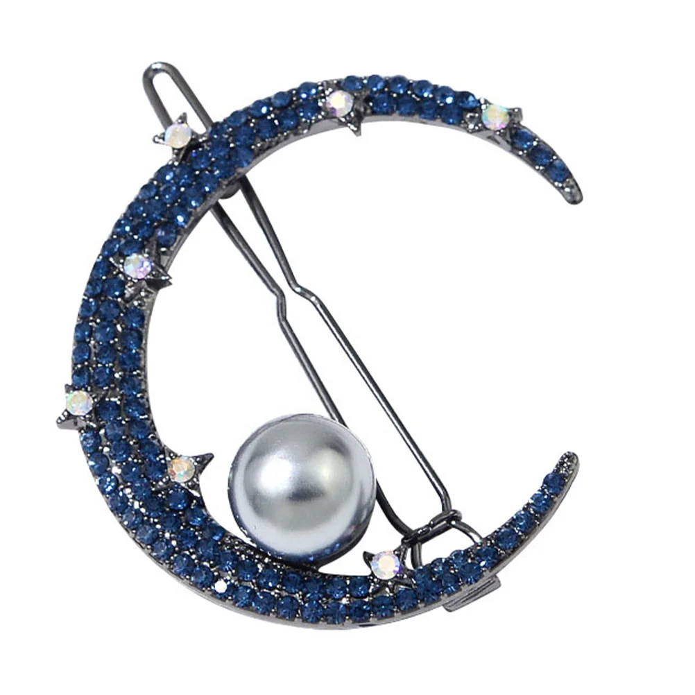 

Hair Accessories Clip Barrettes for Women Female Headwear Vintage Rhinestone Moon Crimper Tool Wedding Decorate Hairpin