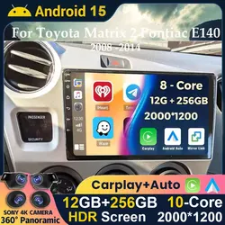 Android 15 Carplay Auto Car Radio For Toyota Matrix 2 E140 2008 2009 2010 2011 2012 2013 2014 Multimedia Player Navigation GPS