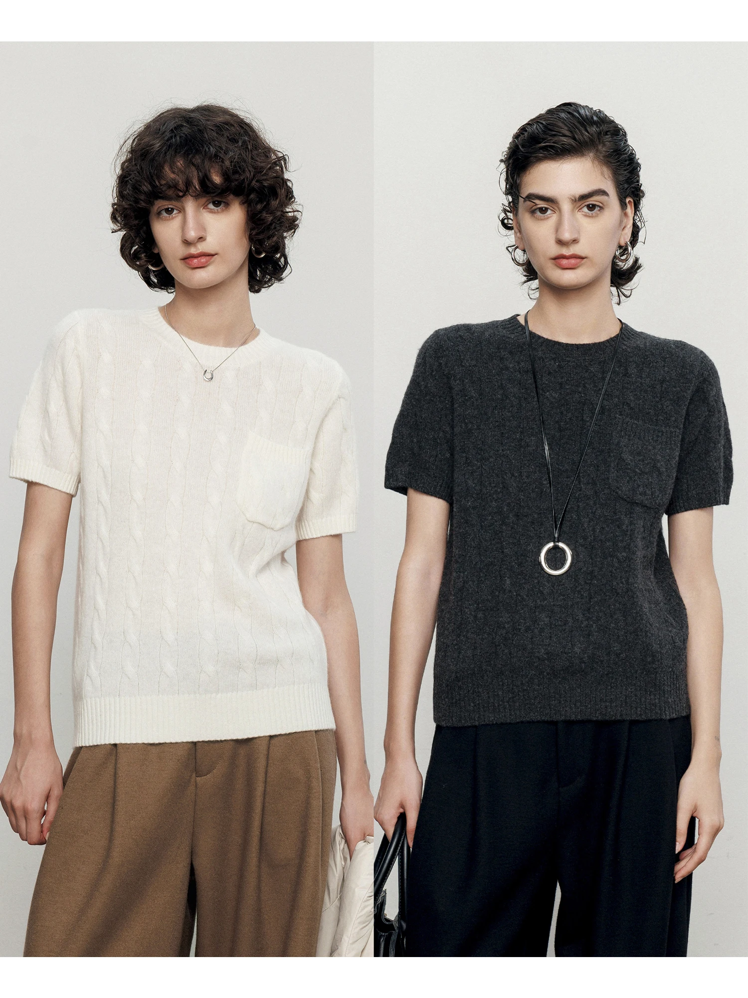 

Женский вязаный свитер Maiher из 100% шерсти, белый, с круглым вырезом, уютный, свободного кроя, для весны