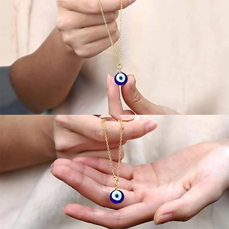 for Evil Eye Necklace Blue Turkish Golden/Silver Chain for Evil Eye Necklace for