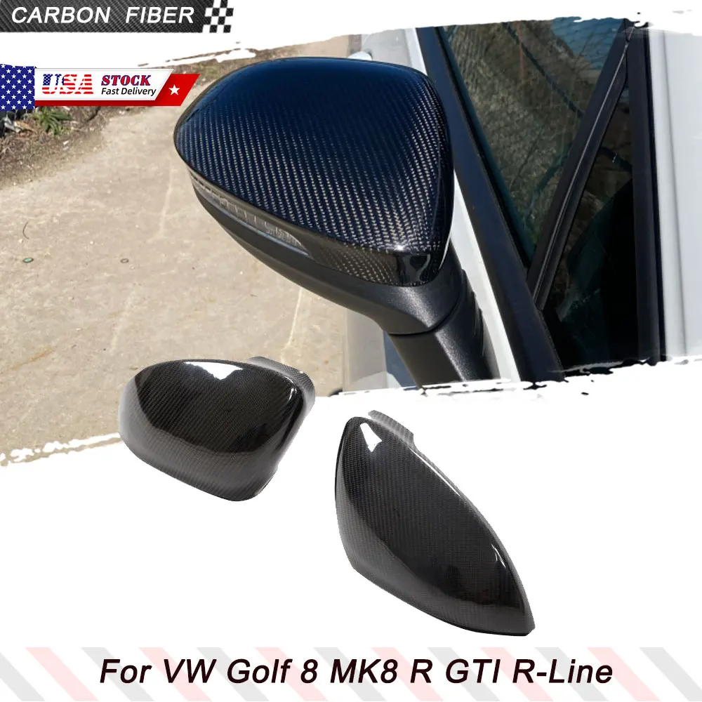 

Carbon Fiber Car Mirror Caps For Volkswagen VW Golf 8 MK8 R GTI R-Line 2020UP Car Side Body Kits Mirror Covers With Lane Assist