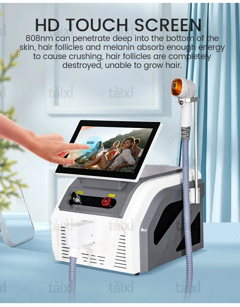 

Новое устройство для лазерной эпиляции с большим серовато-белым экраном, мощным и постоянным безболезненным удалением волос 6.