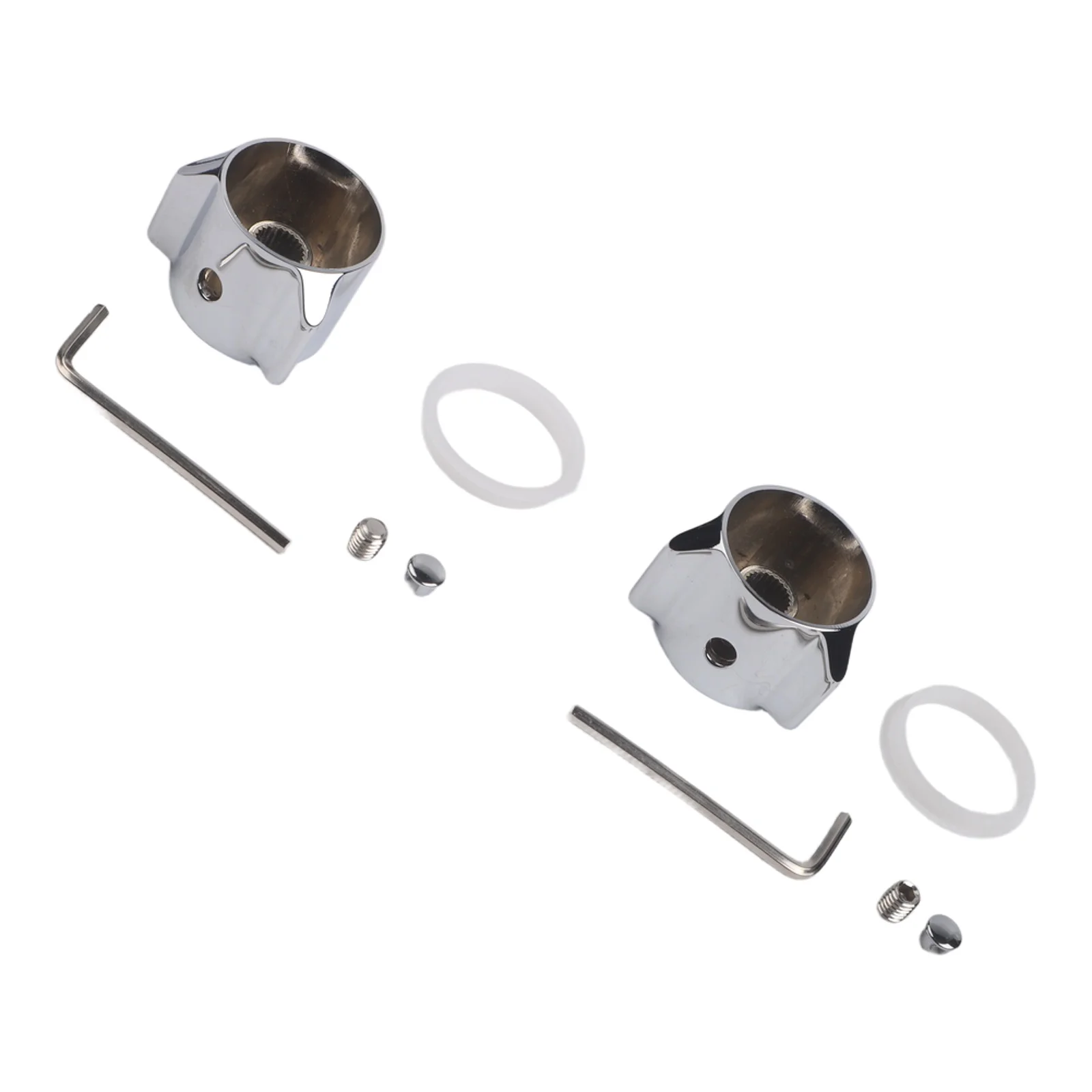 2x Shower Handle Replacement Set with Three-Stage Adjustment Wheel and Integrated Mixing Valve for Bathroom Valve Refits