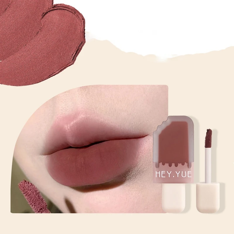 6 pezzi lucidalabbra velluto raso rossetto Lip Ice Cream Lip Glaze Waterproof Long Lasting Beauty Woman Lips