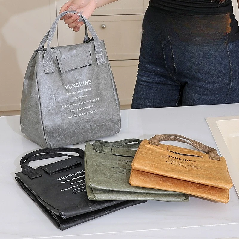 Waterproof DuPont paper lunch box, aluminum foil insulated lunch box, hand-held picnic lightweight lunch bag