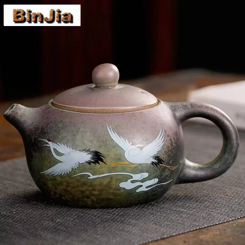 

Винтажная печь для изменения керамики, чайник, китайский набор, фарфоровый чайник Улун, чайник ручной работы, подарки на заказ в Цзиндэчжэне