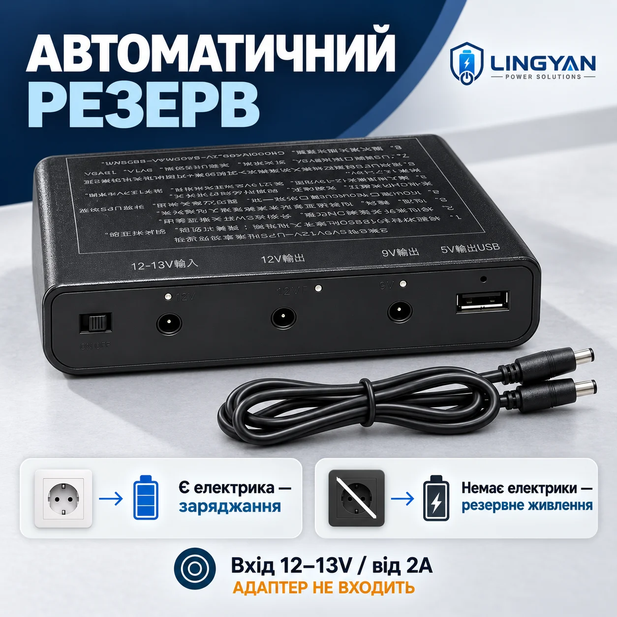 6x18650 Mini UPS Enclosure 5V USB 9V 12V DC Blackout Backup Power Box for WiFi Router Fiber ONU IP Camera No Batteries