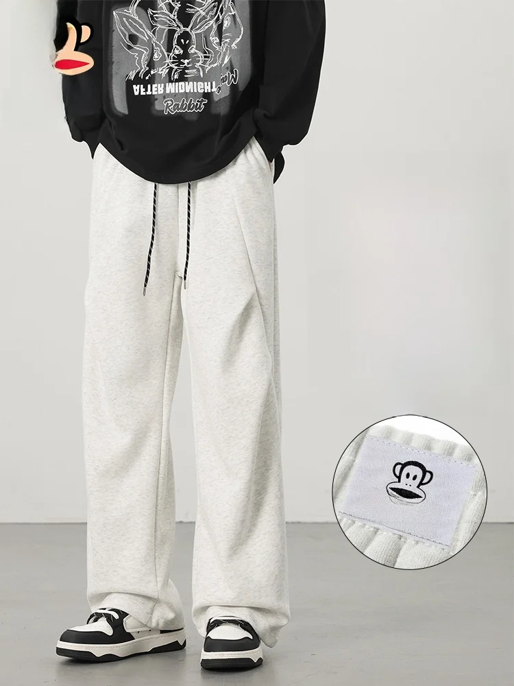 

Мужские повседневные брюки Paul Frank American Style, свободные прямые брюки, осенняя новинка, удобные, свободного кроя, прямые штанины