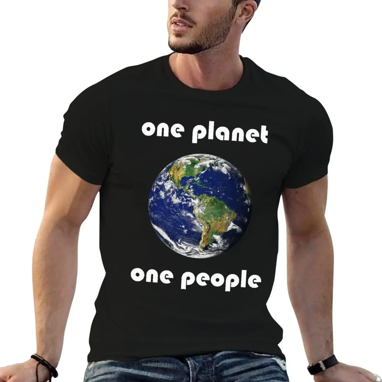 

One Planet One People T-Shirt new edition cute tops graphic shirts oversized t shirts for men