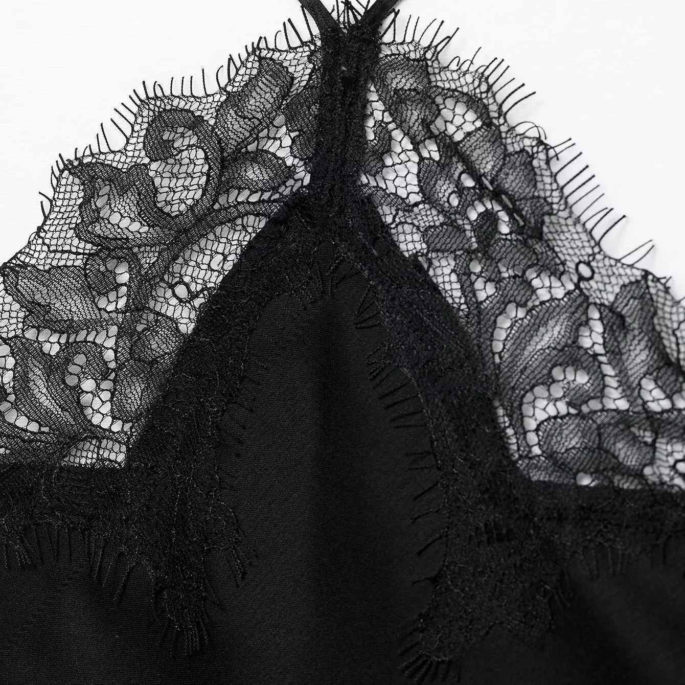 Vestido longo assimétrico de cetim de seda com acabamento em renda e f verão outono primavera casual zíper sem ...