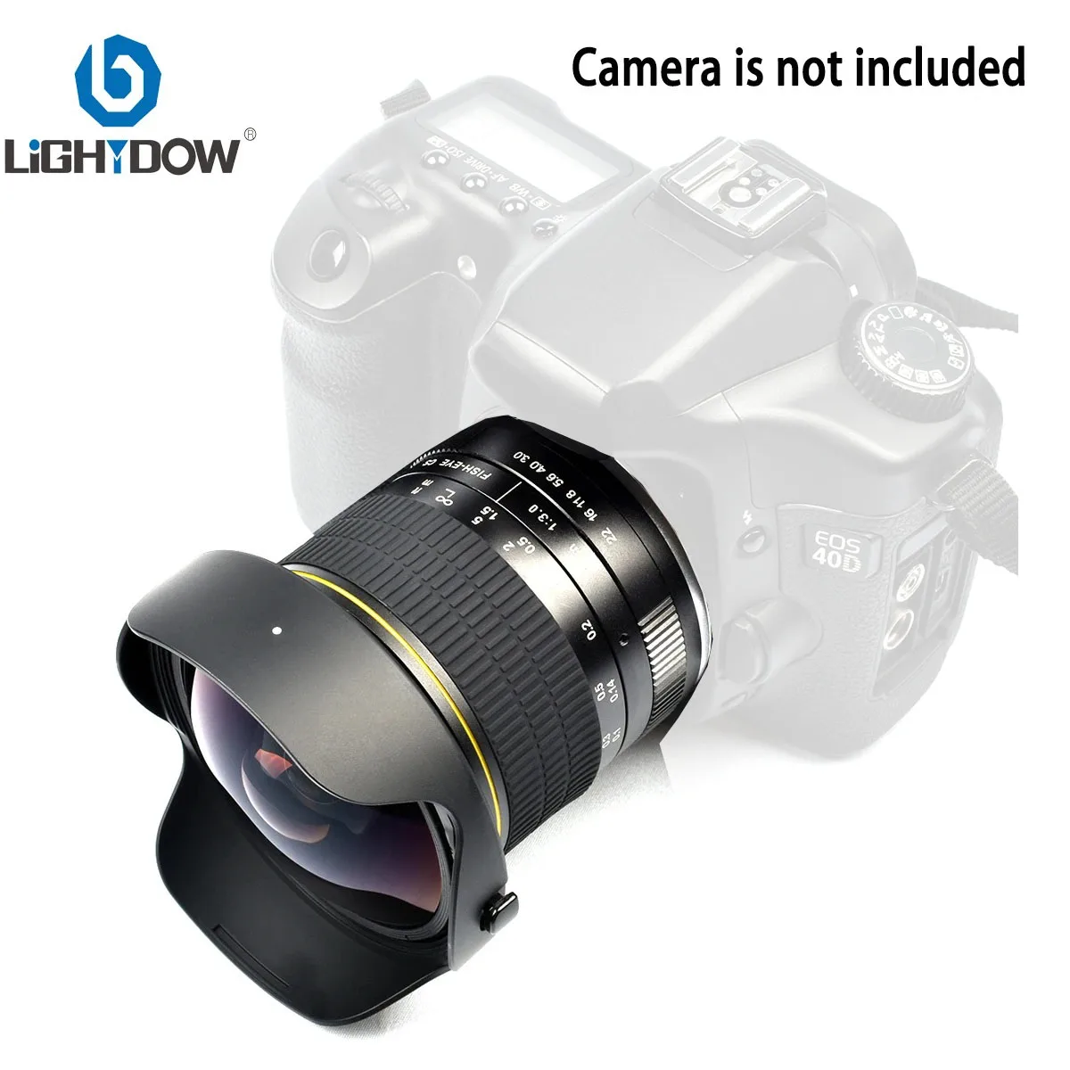 Lightdow 8mm F/3.0 lente ojo de pez ultraancho lente de cámara Circular asférica para cámaras Canon DSLR 650D 550D 750D 77D 80D 1100D