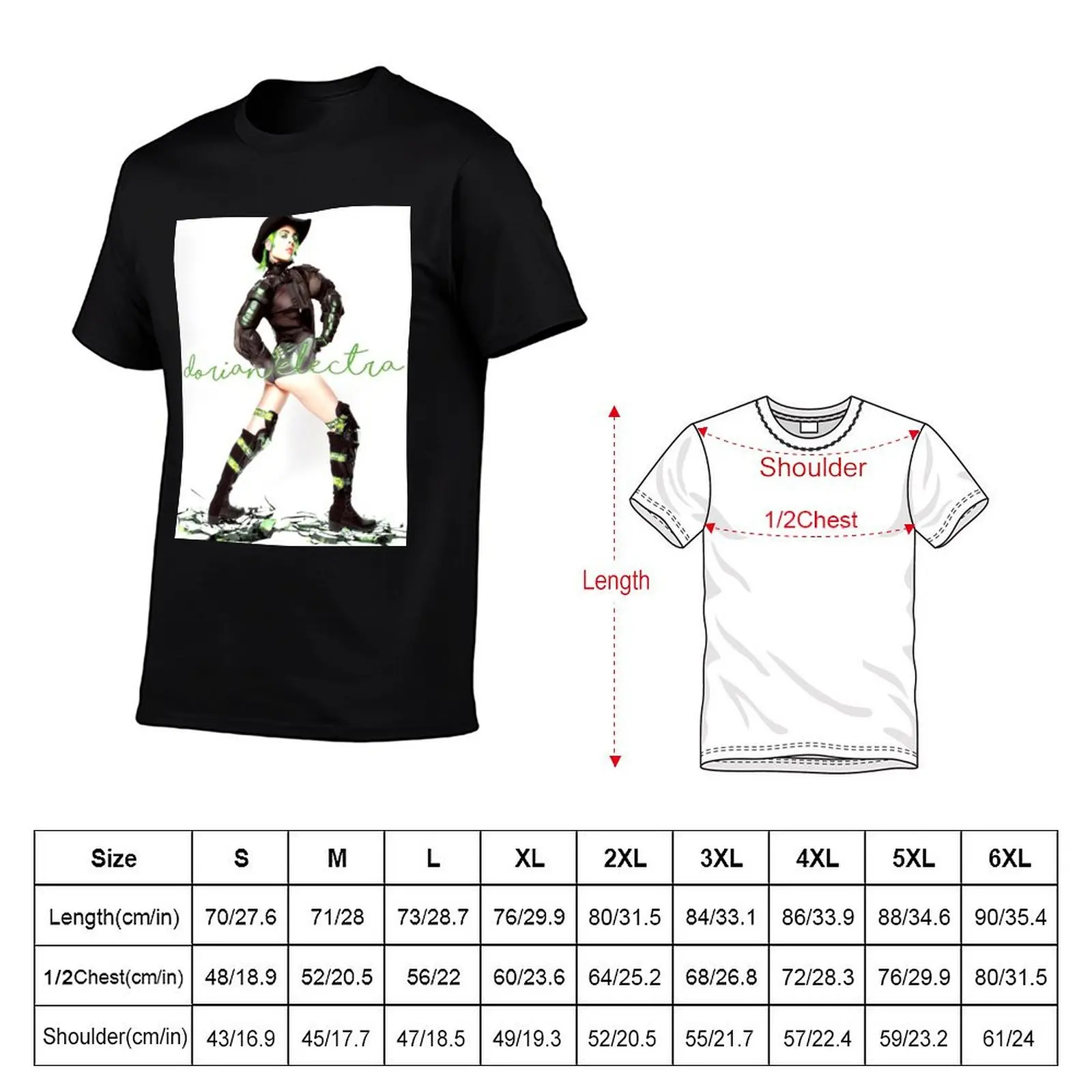 Dorian Electra Hyperpop Design T-Shirt blacks vintage clothes heavyweights t shirts for men