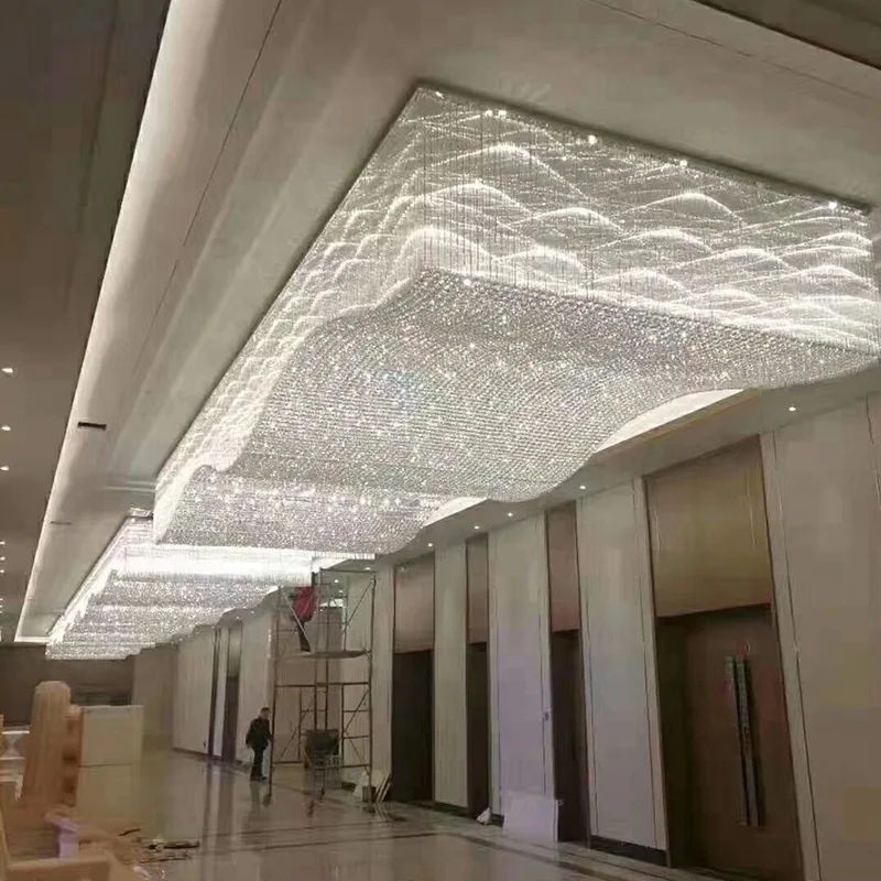 Luxurious Modern LED K9 Crystal Pendant Light Attractive Design Luxury Chandelier for Villa Large Room Lighting